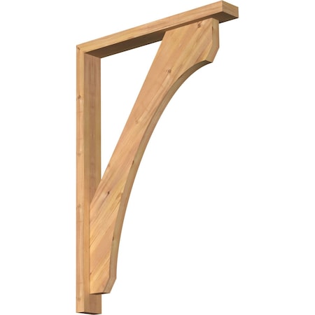 Ekena Millwork Legacy Block Smooth Bracket w/ Offset Brace, Western Red Cedar, 3 1/2"W x 26"D x 38"H BKT0402X26X38LEC05SWR